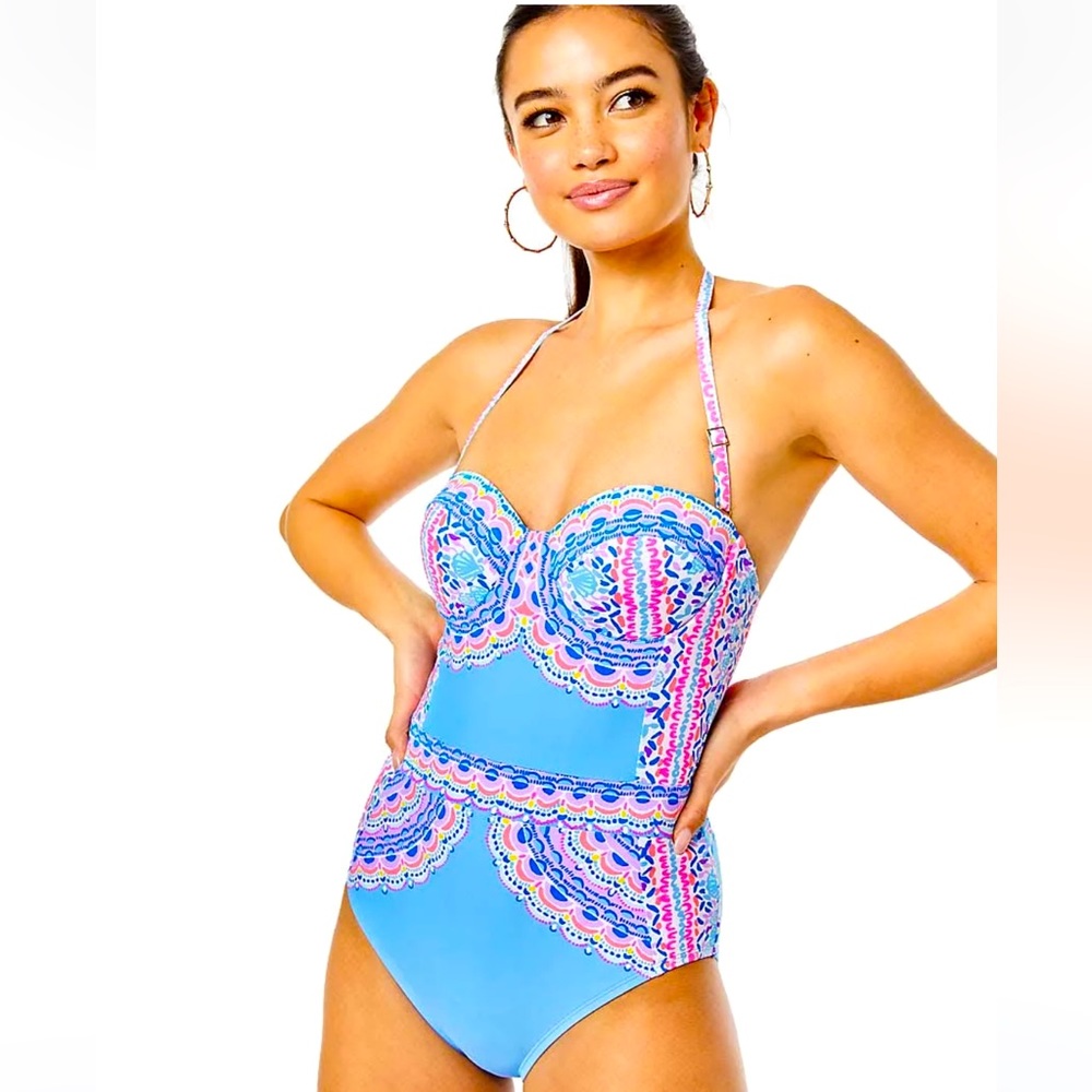NWT NEW ANTHEA ONE-PIECE SWIMSUIT - MULTI SEASIDE SHINDIG ENGINEERED NWT SIZE 10
